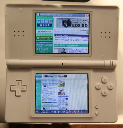 Nintendo DS Opera Web Browser dual-screen technique